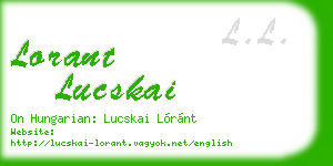 lorant lucskai business card
