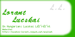 lorant lucskai business card